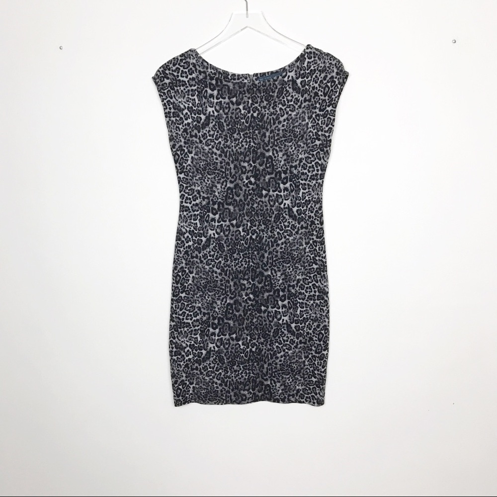 Zara Basic Leopard Print Stretch Shift Dress S - image 1